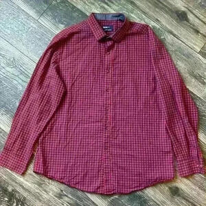 Bar III Red And Blue Checked Slim Fit Shirt